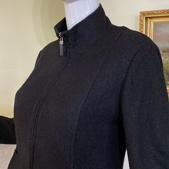 Della Spiga Zippered Black Tailored Wool Jacket - Picture 9 of 15